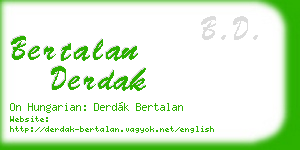 bertalan derdak business card